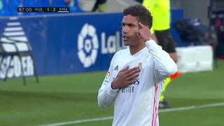 Doblete de Varane: el francés aparece en el área chica y anota el 2-1 del Real Madrid ante Huesca [VIDEO]