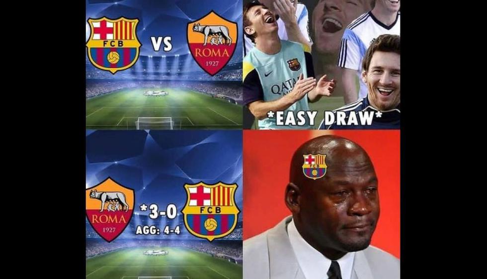 Los mejores memes del Barcelona-Roma por la vuelta de cuartos de final de Champions League. (Difusión)