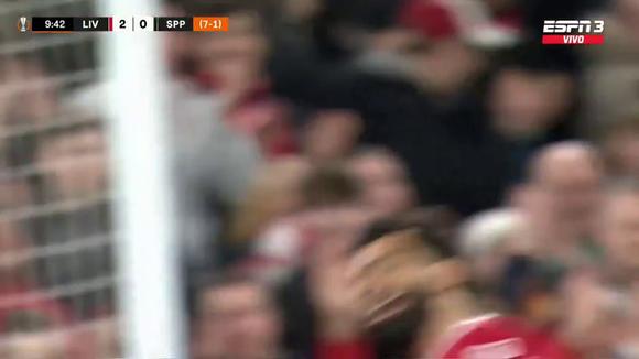 Gol de Mohamed Salah para el 3-0 de Liverpool vs. Praga. (Video: ESPN)