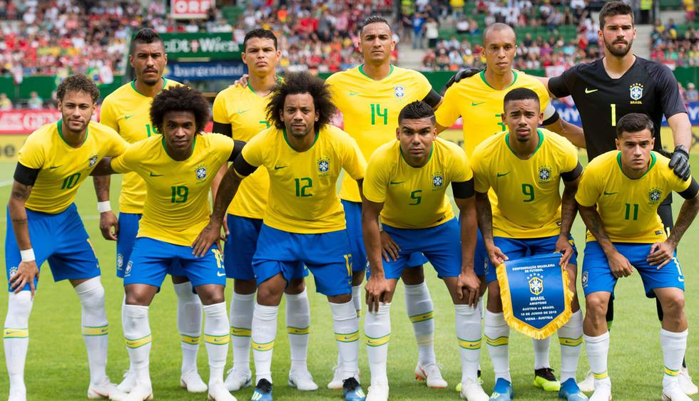 Con Neymar a la cabeza, el equipo titular de Brasil para el debut ante Suiza en Rusia 2018. (AFP)