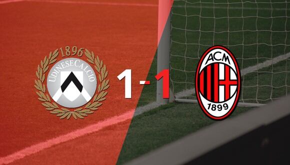 Udinese y Milan se repartieron los puntos en un 1 a 1