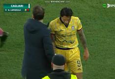 Por un codazo a su rival: Lapadula fue expulsado en partido del Cagliari ante Bari [VIDEO]