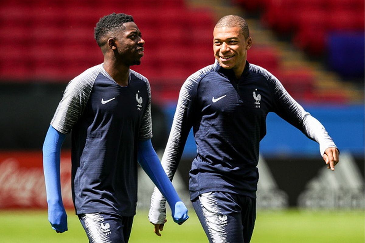 Dembélé y Mbappé fueron campeones del mundo con Francia en Rusia 2018. (Getty)