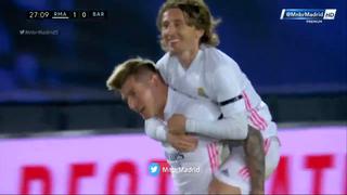 Alarga la diferencia: Toni Kroos pone el 2-0 en el Real Madrid vs. Barcelona por LaLiga [VIDEO]