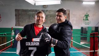 Cristiano y Gennady Golovkin juntos en un cuadrilátero de boxeo