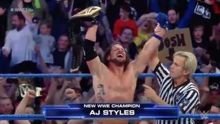 ¡Victoria fenomenal! AJ Styles derrotó a Jinder Mahal y se convirtió en campeón de WWE en SmackDown [VIDEO]