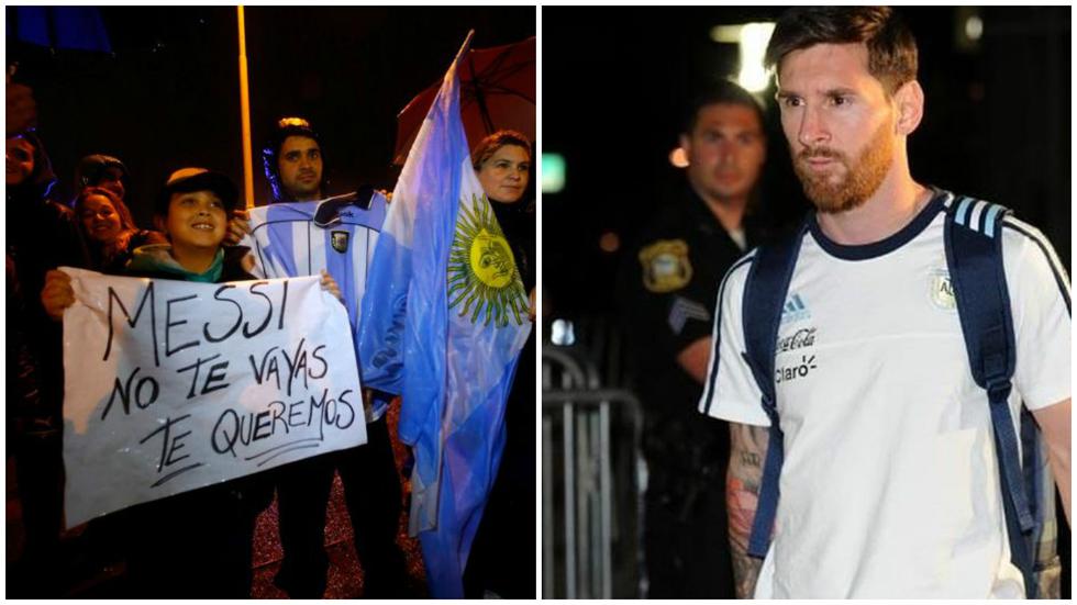Decenas de aficionados fueron a recibir a Argentina tras la caída en la final ante Chile. (AFP / Reuters)