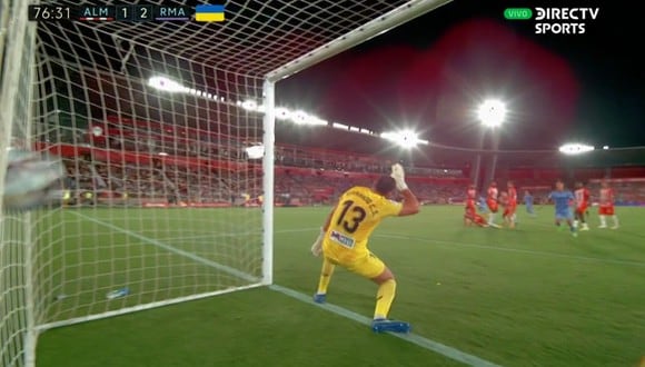 David Alaba marcó el 2-1 de Real Madrid ante Almería. (Foto: DirecTV)