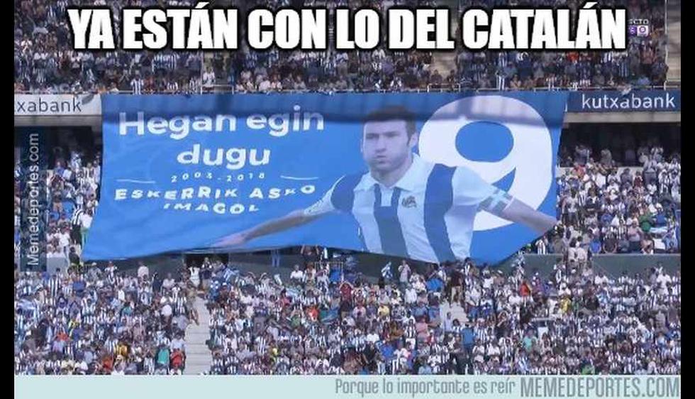 Los memes del partido entre Barcelona y Real Sociedad por Liga Santander. (Foto: Facebook)