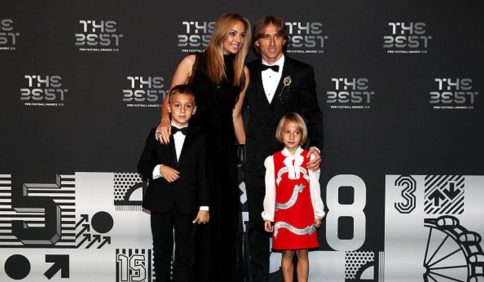 Luka Modric, su esposa e hijos en los premios ‘The Best’. (Foto: Getty Images)