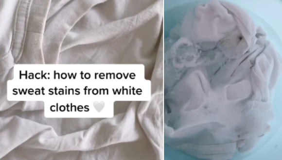Una madre compartió un singular truco para quitar las manchas de sudor en la ropa blanca. (Foto: @mama_mila_ / TikTok)
