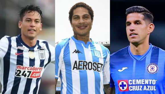 Cristian Benavente, Paolo Guerrero y Luis Abram, los tres han vestido la bicolor. (Foto: Liga 1, Racing y Cruz Azul)