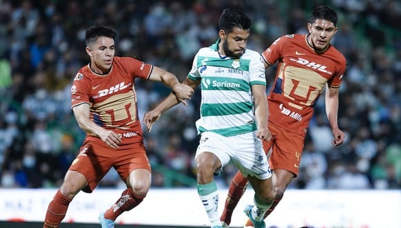 Santos Laguna y Pumas UNAM se enfrentaron por Liga MX de México el sábado 2 de septiembre. El partido se jugó a las 19:00 hora de CDMX (Foto: Getty Images)
