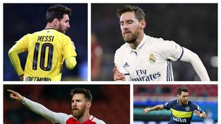 ¿Qué tal le quedan? Messi "se puso" las camisetas del Real Madrid, PSG, Juventus, Boca y 20 clubes más