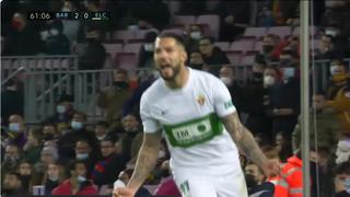 Inaudito: Morente y Milla marcaron dos goles en 94 segundos y empataron el Barcelona vs. Elche [VIDEO]