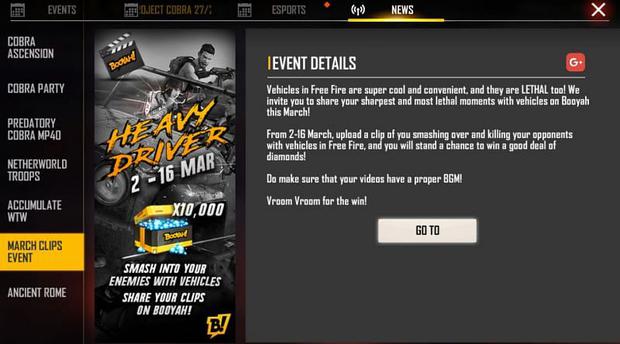 March Pinch event about free fire