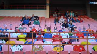 A falta de público...: el Dinamo Brest de Bielorrusia llenó las tribunas de su estadio con maniquís [VIDEO]