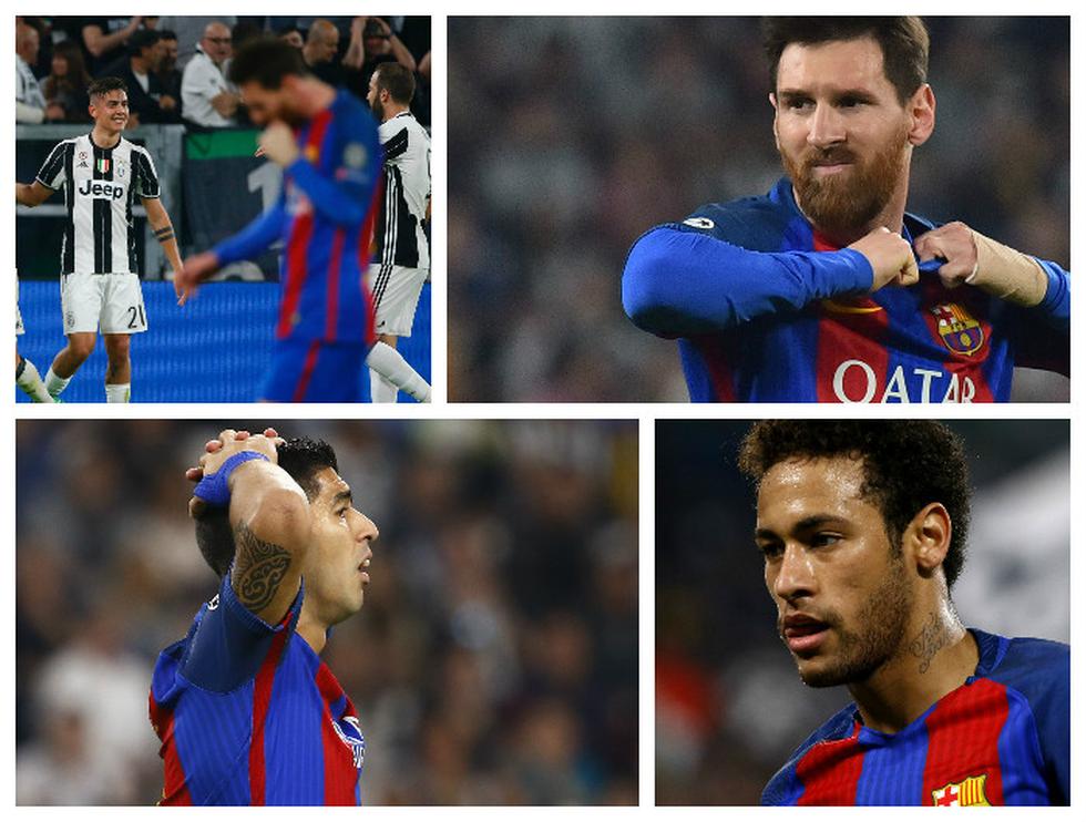 Decepción y desencajo: los rostros en Barcelona tras la goleada sufrida ante Juventus. (AFP / Reuters / Getty)