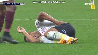 Tuvo que ser sustituido, por lesión: el llanto de Pedro en Universitario vs. Corinthians