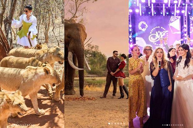 Maria Solodar and her guests not only celebrated during the party, but also surrounded by animals in the middle of the African savannahs.  (Photo: @mariyasolodar / Instagram)