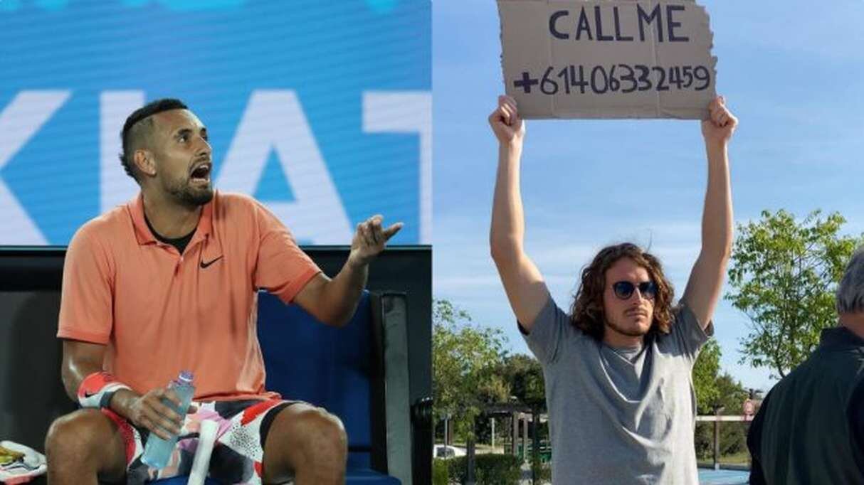 La broma de Stefanos Tsitsipas que sorprendió a Nick Kyrgios. (Foto: Instagram)