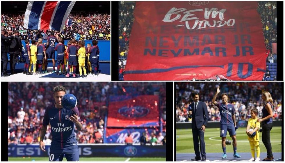 Las imágenes de la presentación de Neymar en el estadio del PSG (AP / Reuters / AFP).