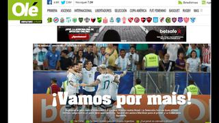Desafían a Brasil: así informó la prensa mundial la clasificación de Argentina a 'semis' de Copa América [FOTOS]