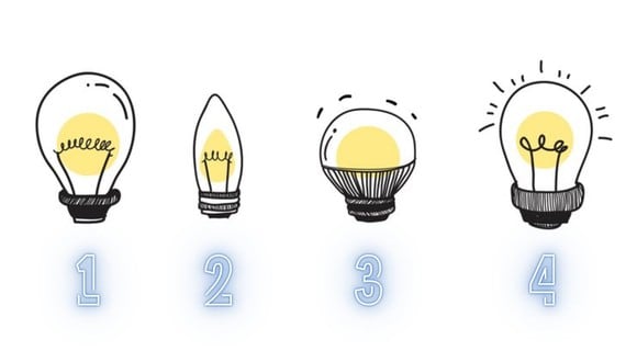 TEST VISUAL | Son un total de cuatro bombillas. Debes elegir uno. (Foto: Composición Freepik / Depor)
