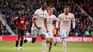 En los descuentos: Manchester United venció 2-1 al Bournemouth por la Premier League 2018