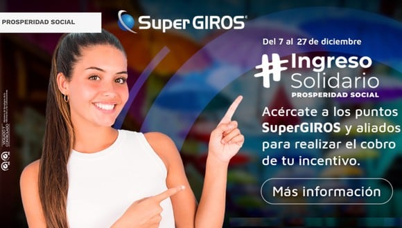 Ingreso Solidario, hasta cuándo cobrar por SuperGIROS: calendario de cobro y lista de beneficiados (Foto: twitter/SuperGIROS)