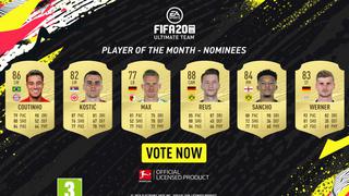 FIFA 20 abre las votaciones para el jugador del mes de la Bundesliga