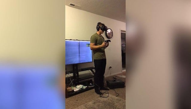 Este video es el motivo por el que las personas que sufren de vértigo no deberían de usar estos casco VR con los juegos más extremos del mundo. | Facebook