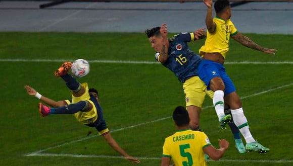 Luis Díaz anotó el 1-0 de Colombia vs. Brasil por la fase de grupos por Copa América. (Foto: AFP)