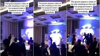 Hombre expone infidelidad a futura esposa en plena boda y termina en pelea campal [VIDEO]