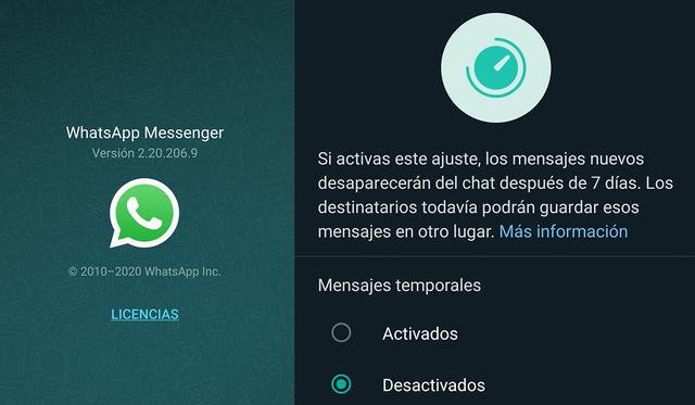 This way you will be able to know whether or not you have new temporary messages on WhatsApp.  (Photo: MAG)