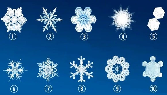 TEST VISUAL | En esta imagen hay varios copos de nieve. Tienes que elegir uno. (Foto: namastest.net)