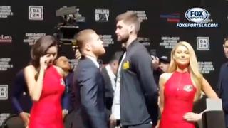 ¡Intenso careo! Así fue el cara a cara entre Canelo Álvarez y Rocky Fielding antes de la pelea en Nueva York