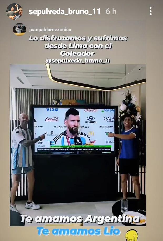 Bruno Sepúlveda celebró el Mundial de Argentina en Perú. (Captura)