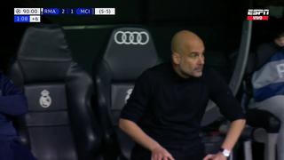 Lamento y frustración: el rostro de Pep Guardiola tras el 2-1 de Real Madrid vs. City 