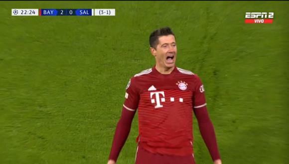 Robert Lewandowski anotó hat-trick para el 3-0 de Bayern Múnich vs. RB Salzburgo por Champions League. (Foto: ESPN)