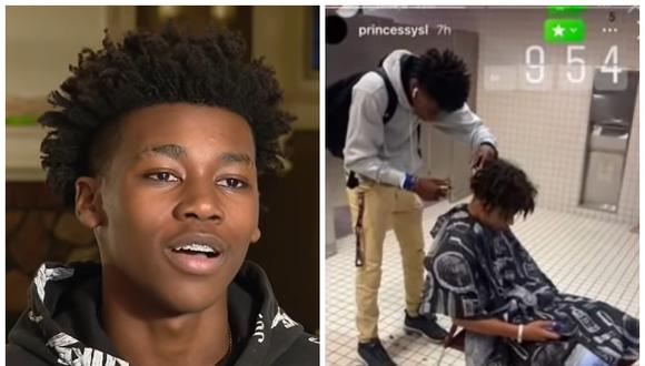 Una barbería de Detroit se fijó en un joven tras ser suspendido por hacer cortes de pelo en el baño de la escuela. (Foto: YouTube | FOX 2 Detroit)