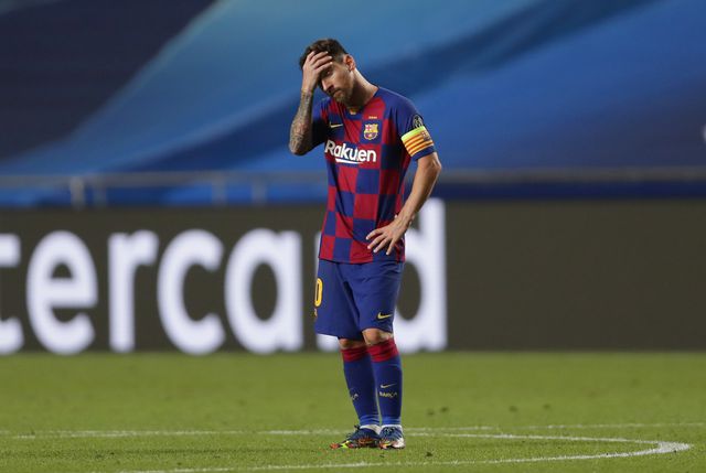Champions League: FC Barcelona vs. Bayer Munich: Lionel Messi se muestra triste y descon | NOTICIAS DEPOR PERÚ