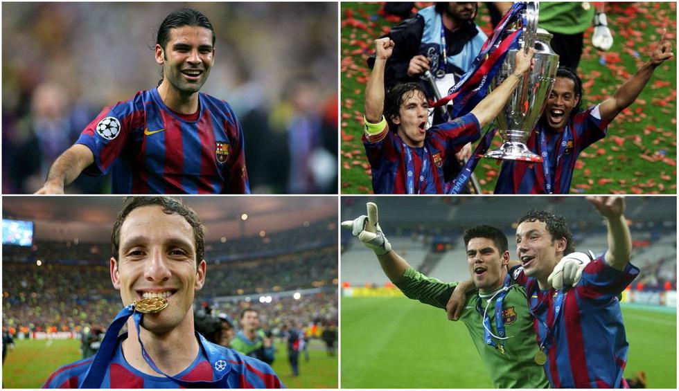 Los campeones de la Champions 2006 con el Barcelona.