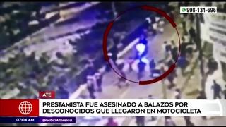 Sicarios en moto asesinan de cuatro balazos a prestamista en Ate Vitarte