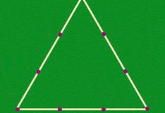 Forma 3 triángulos del mismo tamaño moviendo solo 3 fósforos de la imagen