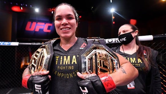 Amandas Nunes derrotó a Felicia Spencer y retuvo el título de peso pluma femenino en el UFC 250. (Getty Images)