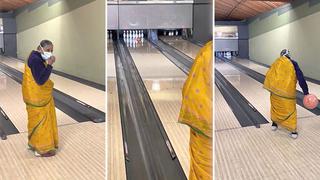 Video viral: Abuelita causa sensación al hacer “chuza” en el bowling