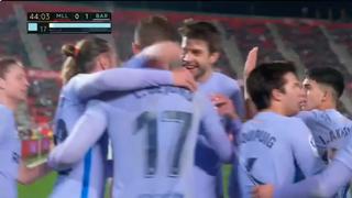 Cabeza bien puesta: el gol de Luuk de Jong para el 1-0 de Barcelona vs. Mallorca [VIDEO]
