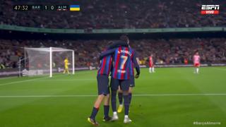 Golazo en el Camp Nou: Dembélé anota el 1-0 parcial de Barcelona ante Almería [VIDEO]