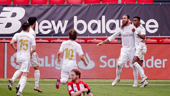 Sergio Ramos marcó el gol del triunfo de Real Madrid en San Mamés. (Getty)
